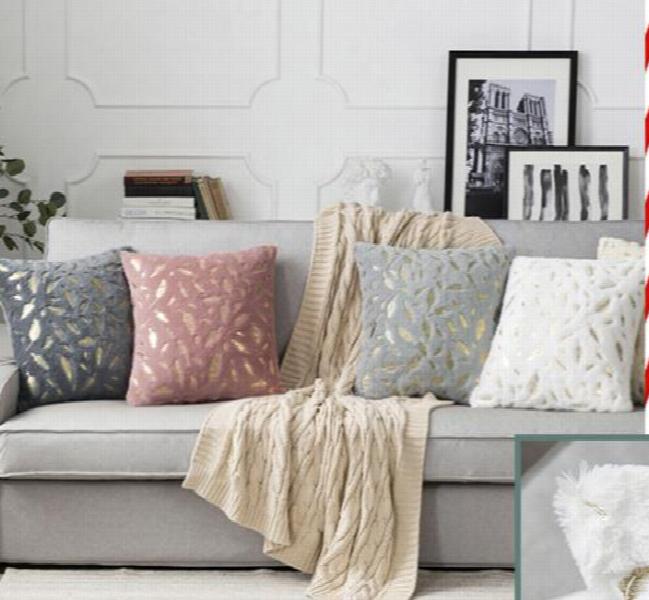 Golden Feather Cushion Cover for Home Decor